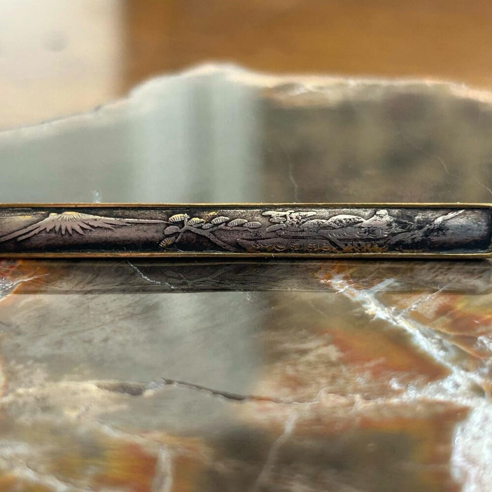 Vintage Japanese Mt Fuji bar brooch